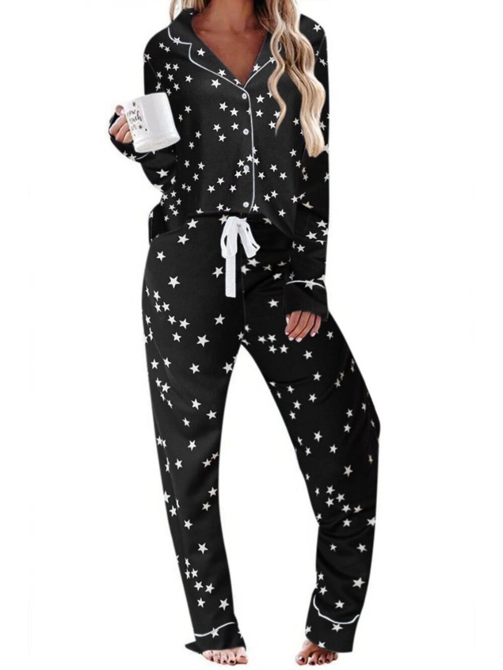 Women's Pajamas Long Sleeve Loungewear Casual Button Down Pjs